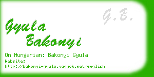 gyula bakonyi business card